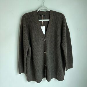 Quince Mongolian Cashmere Fisherman Cropped Cardigan Sweater
